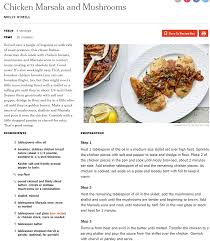 Chicken Marsala And Mushrooms From Ny Times Chicken Marsala Italian Potatoes Food O