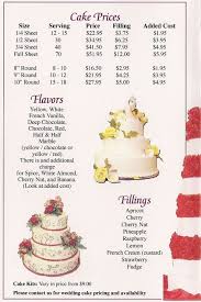 Our Cakes Cake Pricing Cake Pricing Chart Cake Servings
