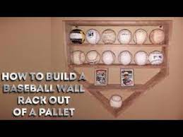 Baseball display shelf baseball shelf home plate baseball | etsy. Easy Weekend Project How To Build A Baseball Wall Rack From A Pallet Home Plate Style Youtube