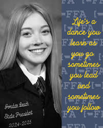 Jordan, you have lead with such poise and love this year. Montana FFA had  such an amazing President for this year and you have taught us all the  importance of when to