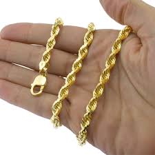 9ct yellow gold 20 inch curb chain. 10k Real Yellow Gold Men Womens 6mm Diamond Cut Rope Chain Bracelet 8 8 5 9 Ebay