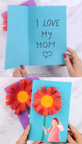 It is a very easy card to make, and it's cute as a button. Paper Flower Mother S Day Card Mothers Day Crafts Mothers Day Cards Diy Gifts For Kids