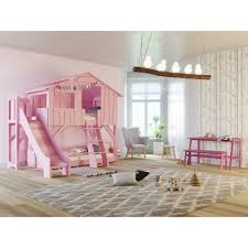 Are you looking for loft beds with desk for yourself or your kids? Treehouse Bunk Bed With Slide And Plateform By Mathy By Bols In Pink