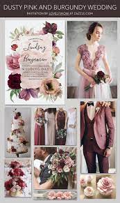 Dusty Pink And Burgundy Red Muted And Slate Color Shades Romantic Vintage Weddi Burgundy Wedding Invitations Pink And Burgundy Wedding Vintage Wedding Romantic