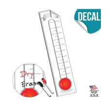 Fundraising Thermometer Goal Setting Chart Dry Erase Reusable Fundraiser Tr