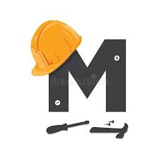 Letter M Construction Logo Design Hammer Logo Logo Design Template