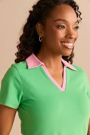 Francesca's Ashley Jersey Polo Mini Dress