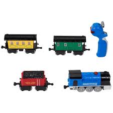 The Imaginarium Remote Control Train Set Comes With 4 Trains And An Easy Grip Infrared Remote Controller With Forward Remote Control Train Blue Train Toy Store