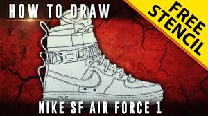 Join millions of creators and explore your creativity. How To Draw Nike Sf Air Force 1 W Downloadable Stencil Youtube