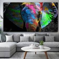 Reliabli Colorful African Elephant Animal Painting Oil Painting On Canvas Wall Art Pictures For Livi Elephant Painting Canvas Animal Wall Art Elephant Wall Art