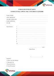 We did not find results for: Doc Formulir Pendaftaran Lomba Futsal Spinal Fkg Universitas Jember S Dinyanti Academia Edu