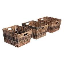 Black And Yellow Storage Bins Sam S Club Seville Classics Decorative Woven Storage Baskets Set Of 3 Woven Baskets Storage Storage Baskets Wicker Baskets Storage