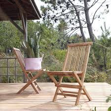 We're now ready for a big backyard movie night! 2 Capri Solid Teak Outdoor Chairs Tikamoon
