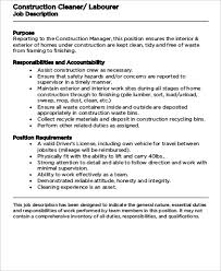 construction laborer job description