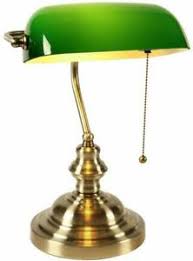 Place a bedroom lamp on your bedside table to enable you to curl up with a good book in your favourite cosy spot. Traditional Banker Desk Lamp Pull Chain Switch Green Glass Light Satin Brass Ebay