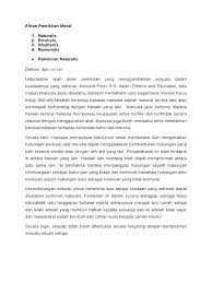 1.0 aliran pemikiran moral moral berasal daripada perkataan bahasa latin moralis yang bererti tingkah laku yang sejajar dan sesuai dengan tatasusila atau peraturan sesebuah masyarakat. Aliran Pemikiran Moral