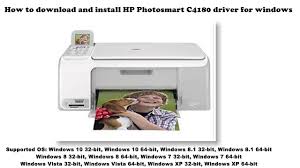 Die besten preise aller zeiten. How To Download And Install Hp Photosmart C4180 Driver Windows 10 8 1 8 7 Vista Xp Youtube