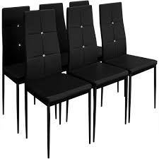 Six dining room chairs perfect for upcycling. 6 Dining Room Chairs Chair High Back Set Upholstered Kitchen Home Restaurant Modern Seater Colour Choice Black Or White Black Buy Online In Guernsey At Guernsey Desertcart Com Productid 54639373