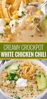 This Creamy White Chicken Chili Is Made Super Easy In Your Crockpot Creamy In 2020 White Chili Chicken Recipe Crockpot White Chicken Chili Creamy White Chicken Chili