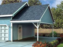 This type of design offers garageowners extra space to store their stuff in one section and host guests, parents or older kids in the other section. Carport Addition Plans 1 Car Carport Addition Plan 047g 0023 At Www Thegarageplanshop Com