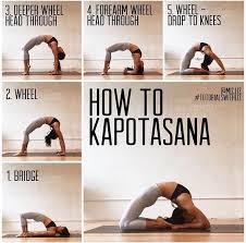 The 18th century hathabhyasapaddhati verse 81 describes a pose that it names trivikramasana with the words place a foot on the neck and stand up. Kapotasana Level 2 Easy Yoga Workouts Yoga Tshirt Kapotasana