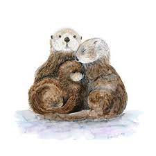 Sea Otter Family Gender Neutral Arctic Nursery Wall Art Brown Available In Various Sizes Sea Otter Otter Art Otters