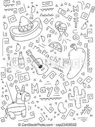 Check our collection of cinco de mayo black and white clipart, search and use these free images for powerpoint presentation, reports, websites, pdf, graphic design or any other project you are working on now. Cinco De Mayo Doodle A Cartoon Doodle With A Cinco De Mayo Theme Canstock