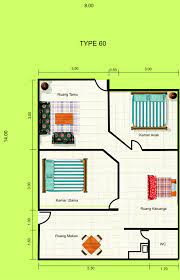 Denah Pondasi Rumah Ukuran 6x12 3 Kamar