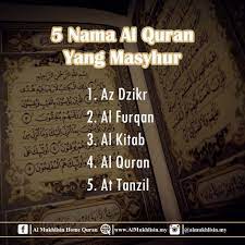 Nama lain bagi al quran. Info Al Quran Almukhlisin