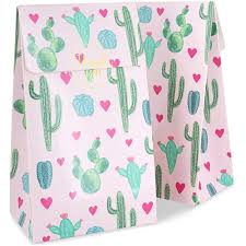 Blue Panda Pink Cactus Fiesta Party Favor Goody Bags And Thank You Stickers 24 Pack Walmart Com Walmart Com