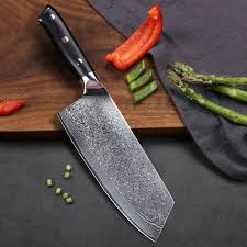 It is about japanese kitchen knives and some essential techniques for their use. Japanese Damascus Steel Cleaver Kitchen Knife Knifewarehouse