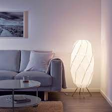 The oversized lamp head gives both a good concentrated light for reading and good general light for smaller areas. Sjopenna Gulvlampe Hvid Ikea White Floor Lamp Floor Lamp Bedroom Lamps Living Room