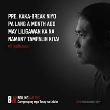 Pin By Red Abrenio On Pinoy Sayings Quotes At Hugot Lines Hugot Man Up Quotes