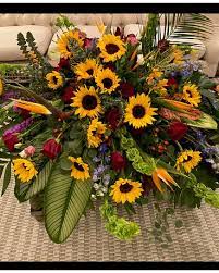 24 hour flower delivery in singapore, no gst. Sunflower Tropic Casket Spray In Gulfport Ms The Lemon Tree