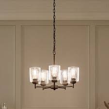Winslow vanity light is perfect in several aesthetic environments, including traditional and transitional. Winslow 19 75 5 Light Chandelier In Olde Bronze Kichler Lighting
