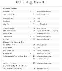 But if you'd like to land a good deal on your trip, consider the month of september. Philippine National Holidays 2014 Official Lists Released Philippine News