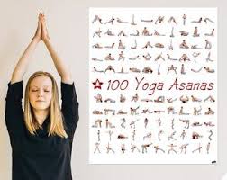 68 Vector Yoga Poses Each With Its English And Sanskrit Names Digital Download In 2020 Yoga Chart Yoga Poses Yoga Poster