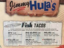 Savor appetizing seafood specialties at lulu' oceanside grill. The Fish Taco Section Of The Menu Picture Of Jimmy Hula S Ormond Beach Tripadvisor