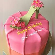 Birthday Wishes With Name And Photo On Cake High Heel Shoe Cake With Name For Dear Wife Write Name On Stiletto Shoe Cake For Wife Happy Birthday Birthday Cake For Wife Cake Name Birthday Cakes For Women