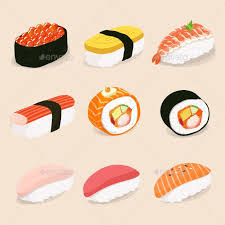Sushi Vector Cute Food Art Japanese Food Illustration Sushi Art