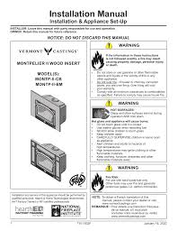 Having your chimney swept and inspected is an easy. Vermont Castings Montpelier Ii Wood Burning Insert Owner S Manual Manualzz