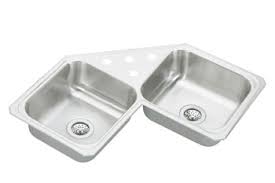 double bowl stainless steel corner sink