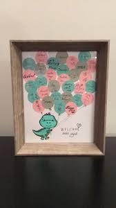 Diy Dinosaur Baby Shower Keepsake For The Nursery Guest List Baby Shower Keepsakes Dinosaur Baby Shower Dragon Baby Shower