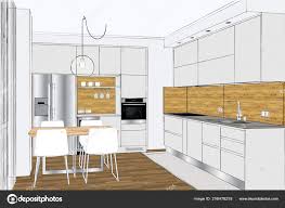 rendering modern creative kitchen