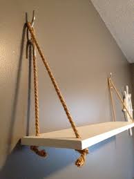 Nautical Theme Hanging Shelf With Rope Estantes Colgantes Estanterias Colgantes Decoracion De Hogar Hecha A Mano