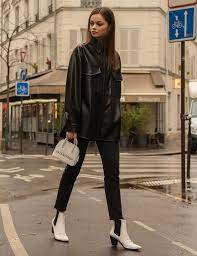 Black Vegan Leather Shirt Leather Shirt Leather Shirt Outfit Fashion