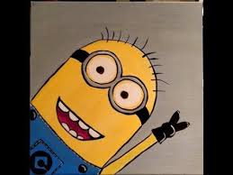 How To Paint A Minion An Acrylic Painting Tutorial Youtube Minion Painting Easy Canvas Art Canvas Painting Designs