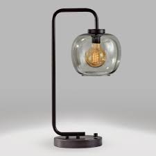 Matte Black And Smoky Glass Meyer Table Lamp By World Market Lamp Table Lamp Shades Task Lamps