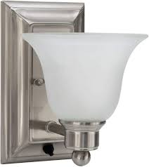 Rv Wall Sconce Frosted White Textured Glass Satin Nickel Warm White Light Recpro