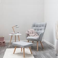 Alton Light Grey Chair Footstool From Crazypricebeds Com Accent Chair Bedroom Wayfair Living Room Chairs Bedroom Chair